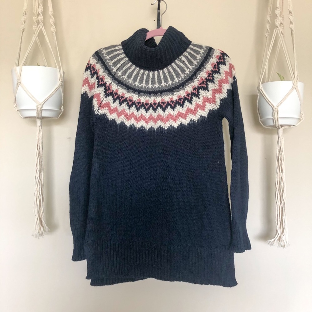 Loft Navy Fair Isle Sweater